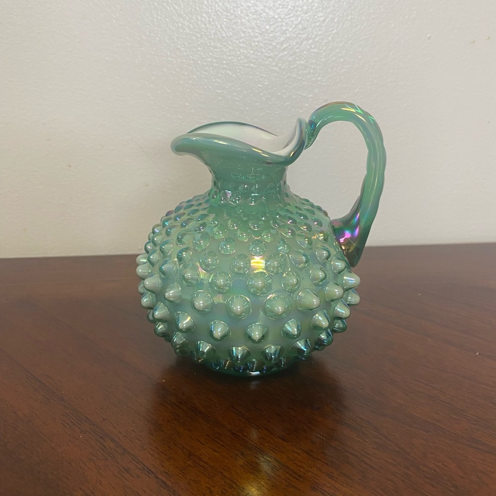 Fenton Hobnail iridescent mini pitcher